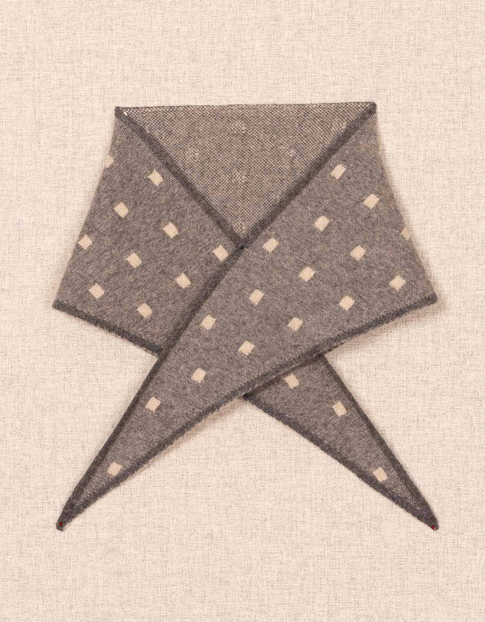 Cashmere Triangle Dot Neckerchief-Scarves and Wraps-OATS & RICE-Grey-OS-Mercantile Portland