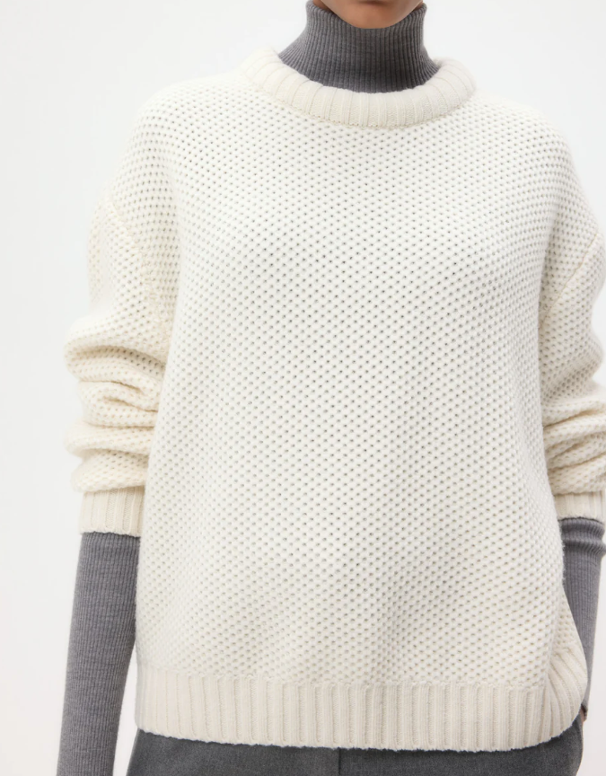 Cashmere Waffle Thermal-Sweaters-TWP-Ivory-XXS-Mercantile Portland