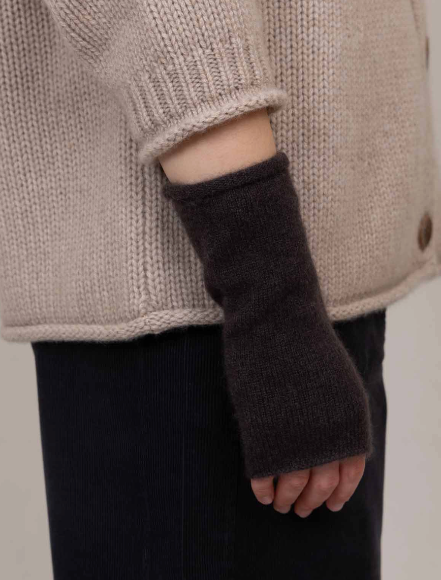 Cashmere Wrist Warmers Cocoa-Gloves-OATS & RICE-Cocoa-OS-Mercantile Portland