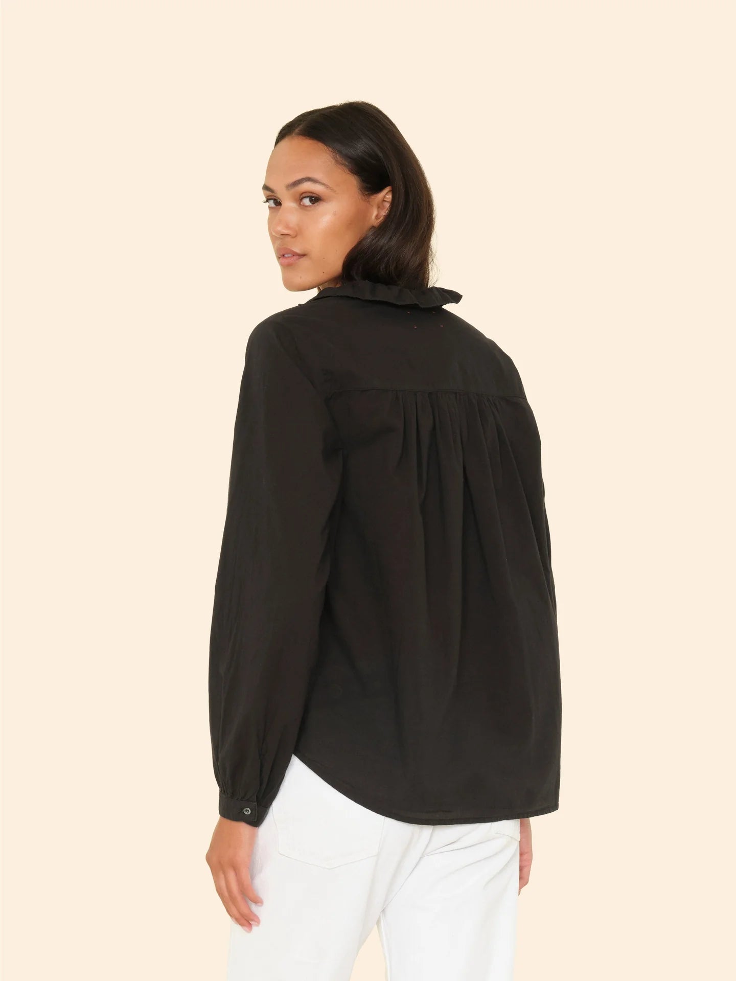 Caspian Frill Top-Shirts-Xirena-Black-XS-Mercantile Portland
