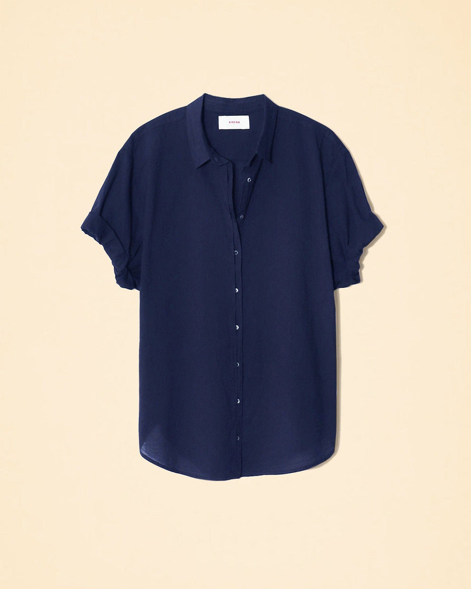 Channing Shirt in Navy-Shirts-Xirena-Navy-XS-Mercantile Portland