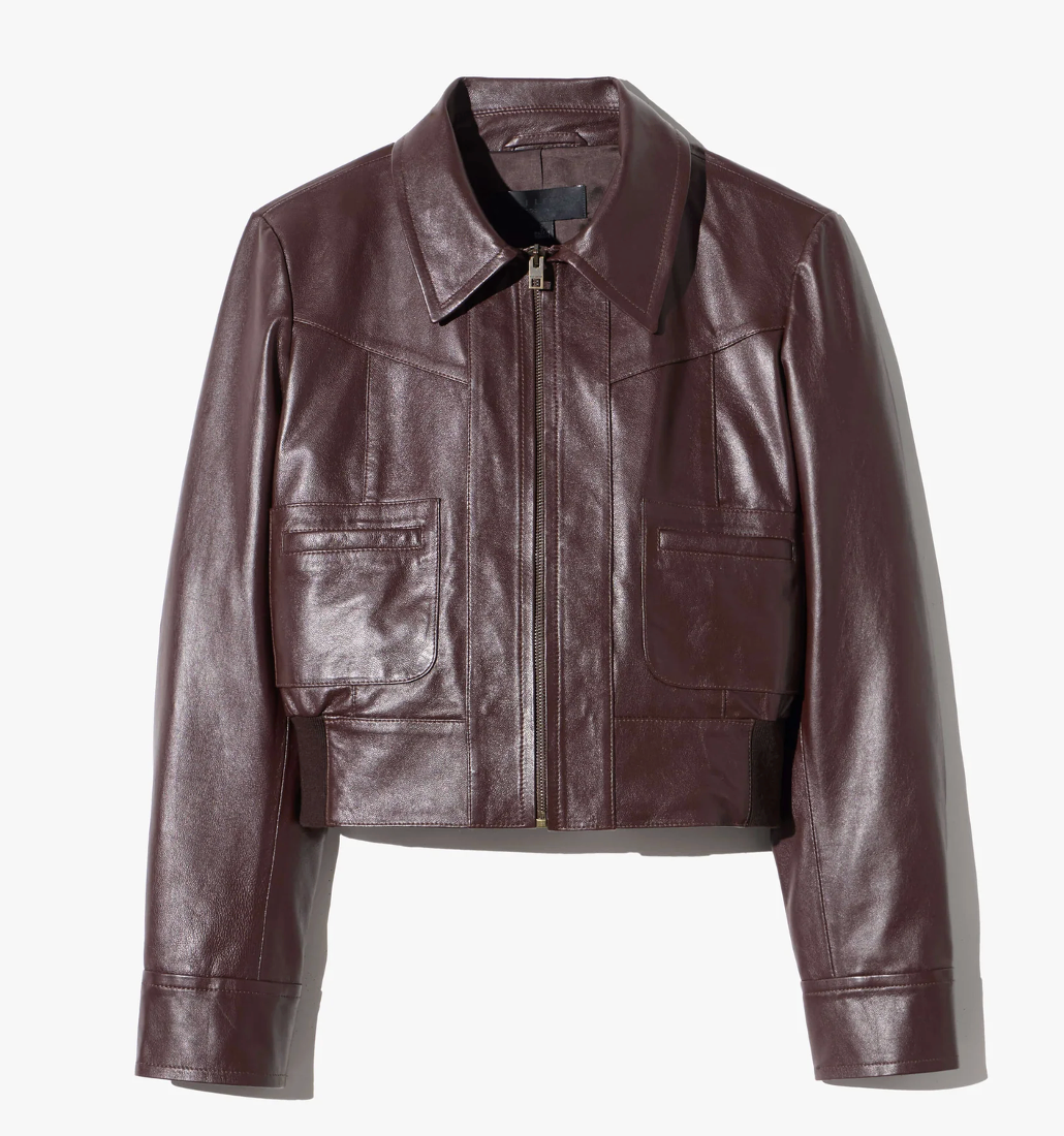 Charly Leather Jacket in Bordeaux-Outerwear-Nili Lotan-Bordeaux-XS-Mercantile Portland
