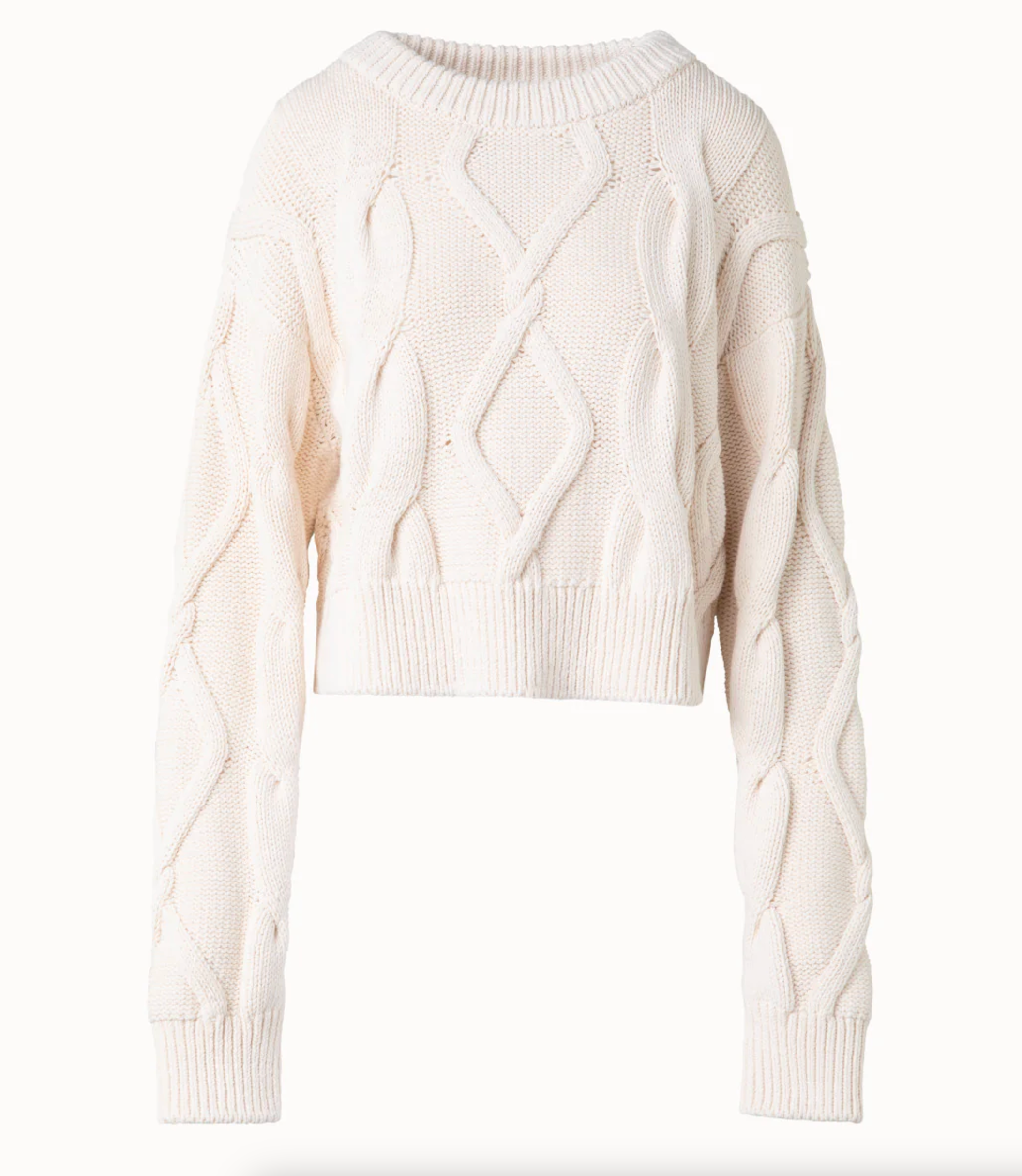 Chunky Knit Crewneck Sweater-Denim-Akris Punto-Akris Cashew-2-Mercantile Portland