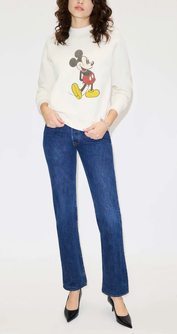 Classic Mickey Mouse Crewneck-Tops-Re/Done-Vintage White-XS-Mercantile Portland