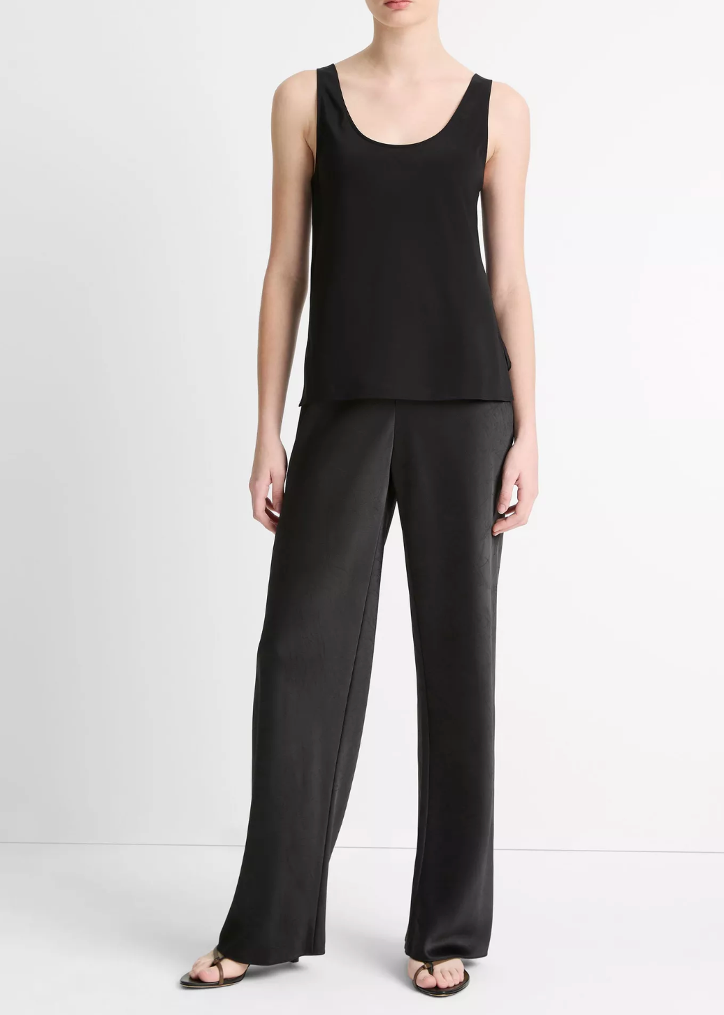 Classic Silk Bias Cami Tank-Shirts-Vince-Black-XXS-Mercantile Portland