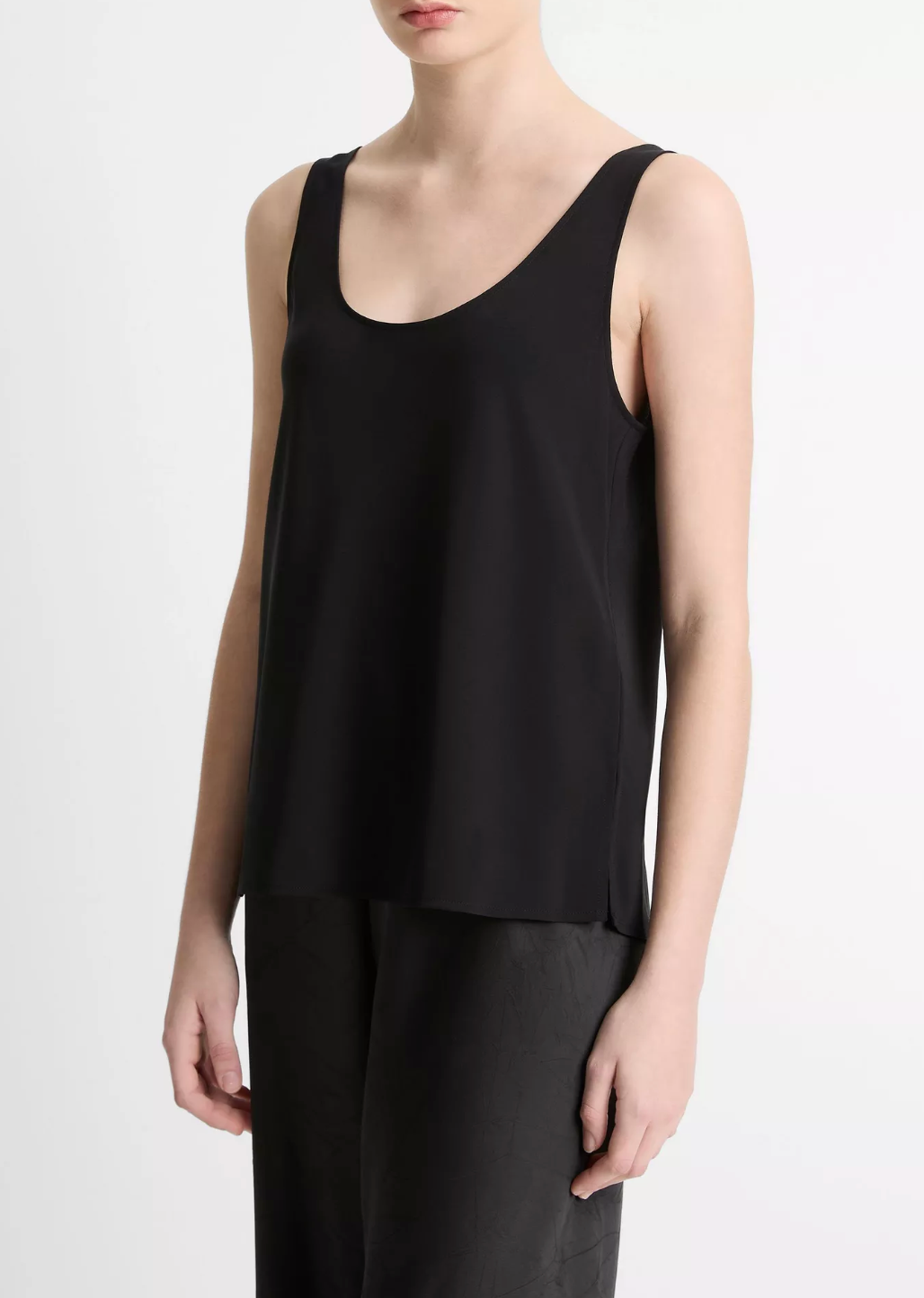 Classic Silk Bias Cami Tank-Shirts-Vince-Black-XXS-Mercantile Portland