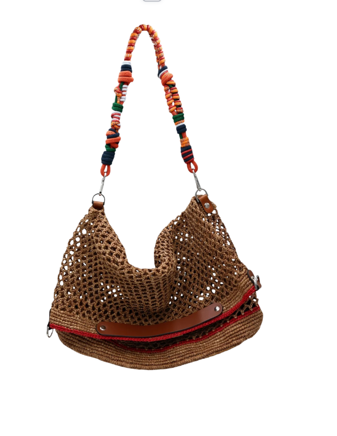 Colin Raffia Bag with Samba Strap-Handbags-MY BOB-Brown-OS-Mercantile Portland