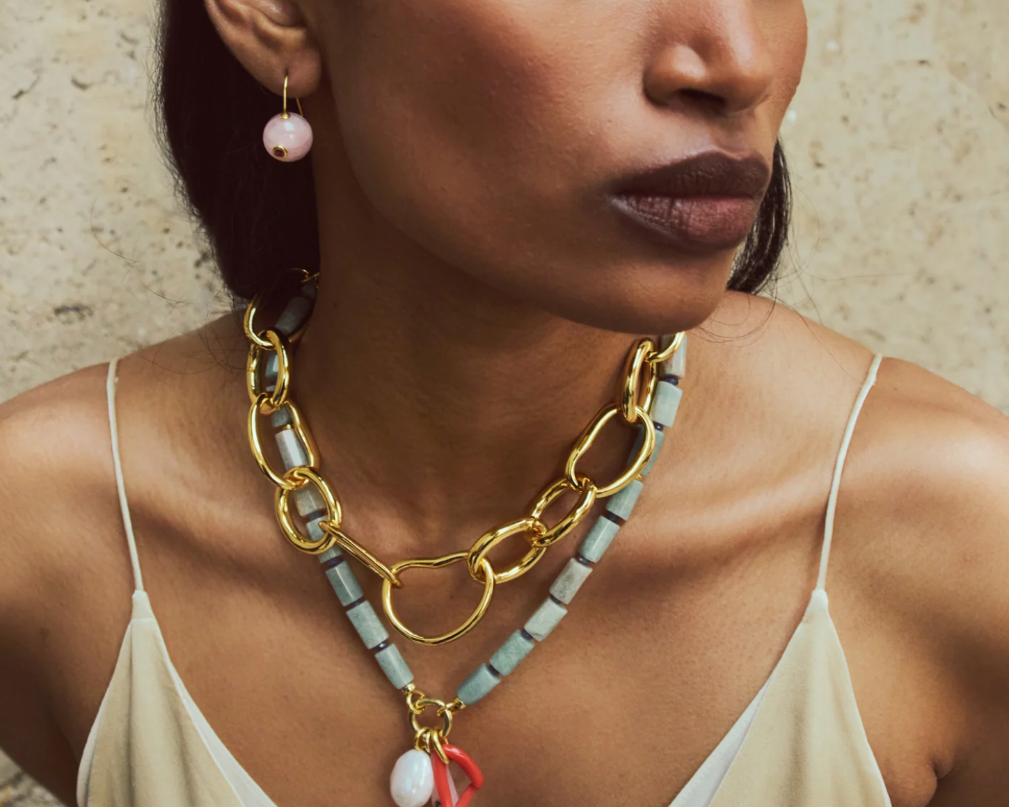 Comet Earrings in Madagascar Rose-Jewelry-Lizzie Fortunato-Pink-OS-Mercantile Portland