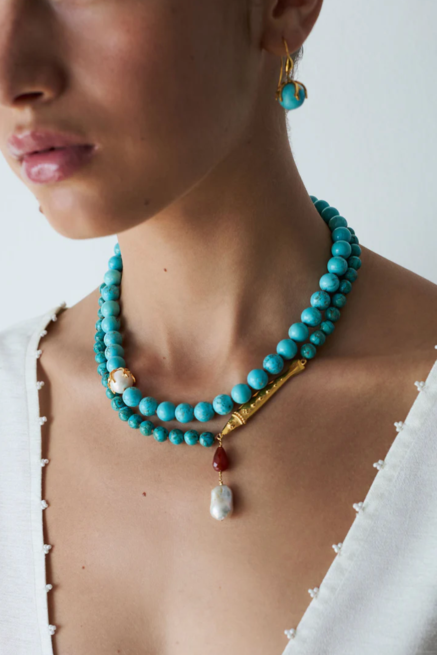 Coral Crown Necklace-Jewelry-Chan Luu-Turquoise-One Size-Mercantile Portland