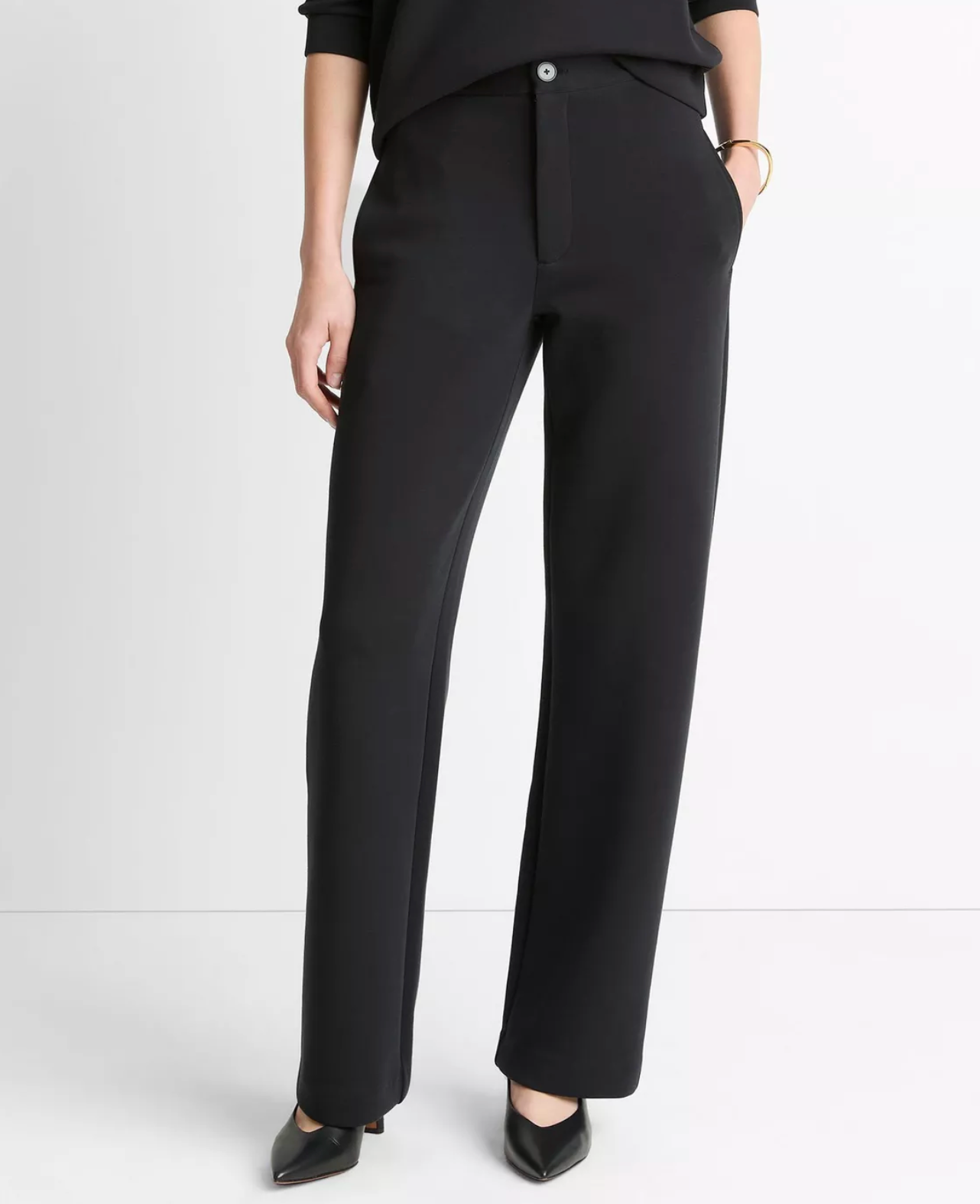 Cotton-Blend Trouser-Pants-Vince-Black-XS-Mercantile Portland
