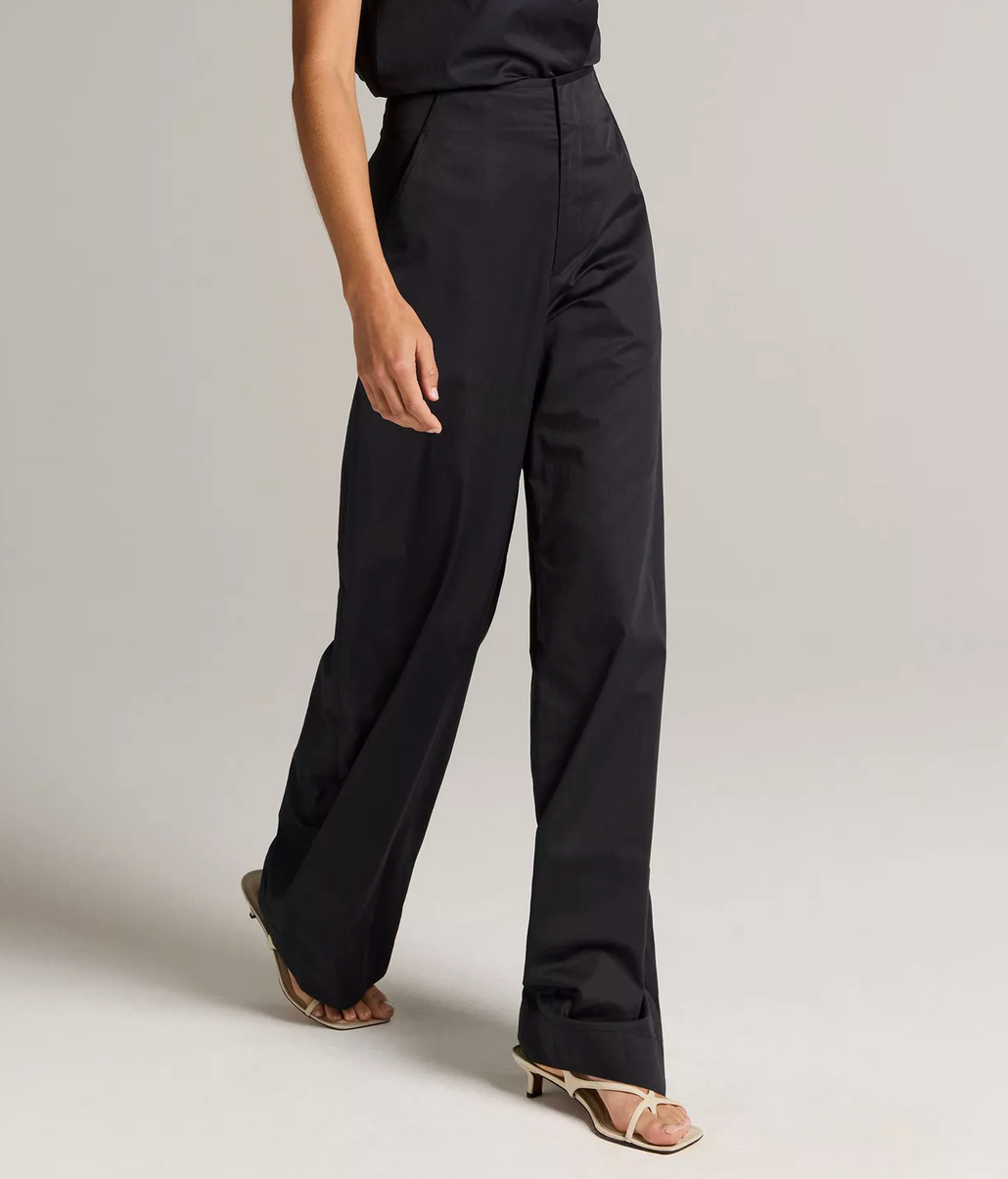 Cotton High-Rise Trouser-Pants-Vince-Ink-2-Mercantile Portland