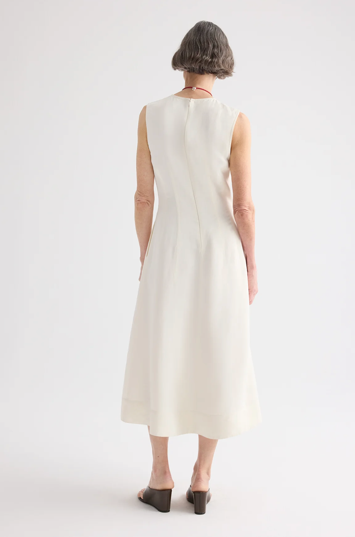 Crew Neck Dress with Darts-staging-TWP-Bone-4-Mercantile Portland