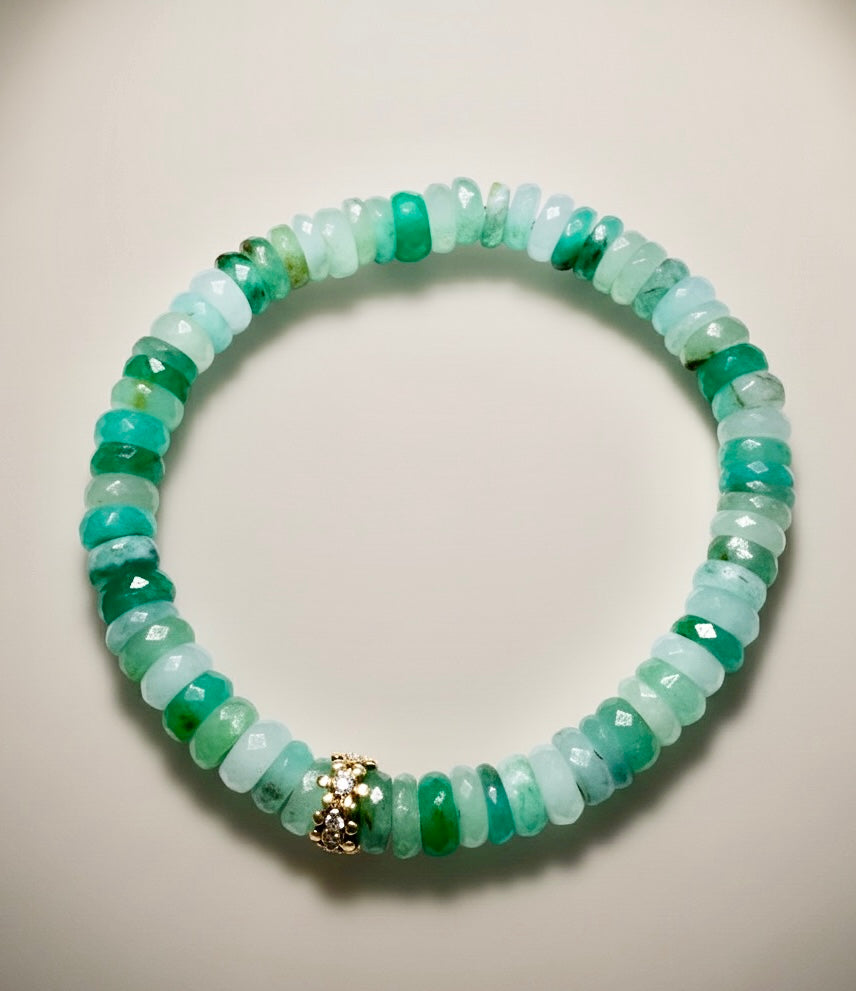Daisy Rondelle Charm Bracelet-Jewelry-Sydney Evan-OS-OPAL-Mercantile Portland