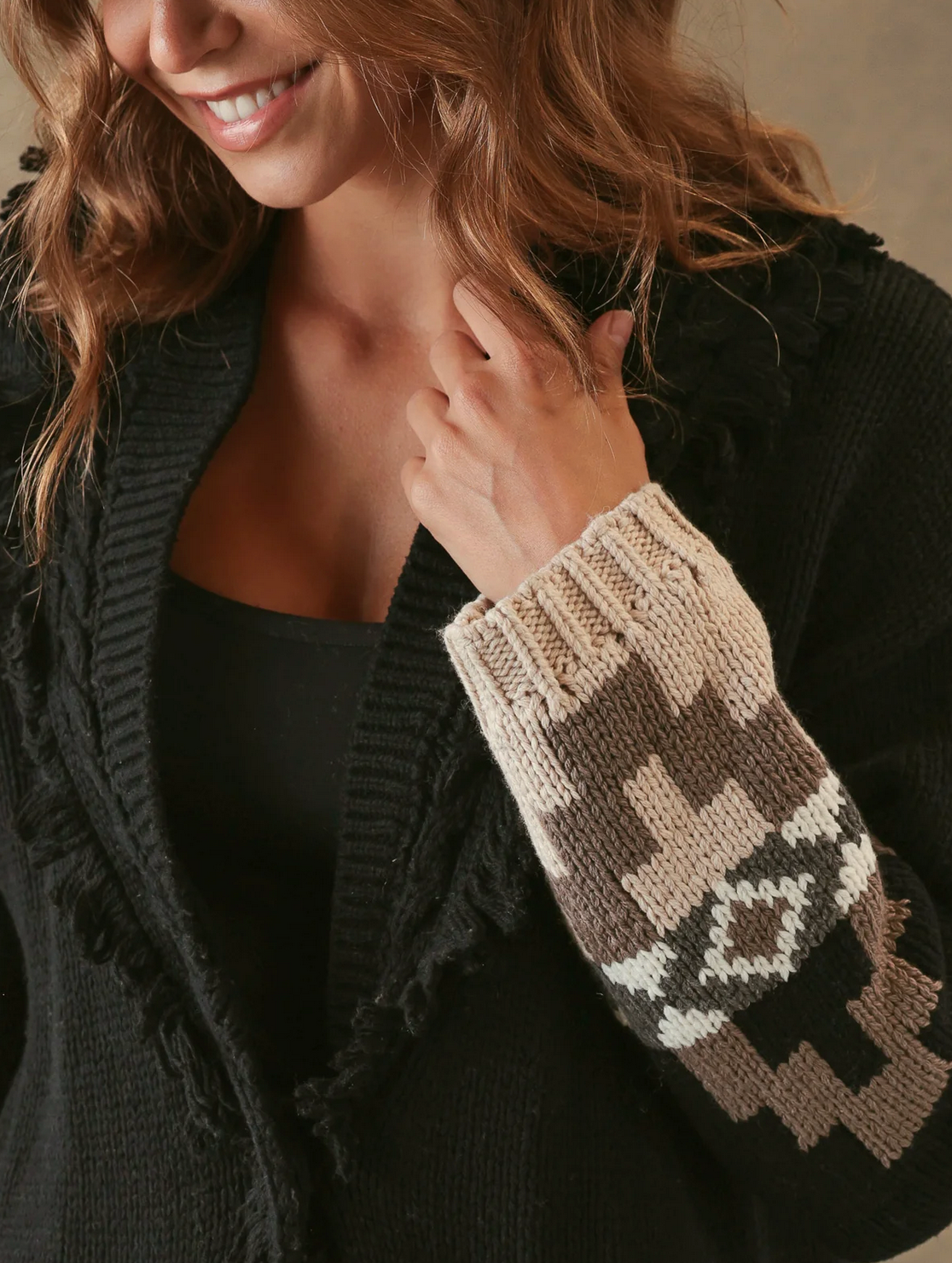 Demeree Cardigan with Southwestern Pattern-Staging-27 Miles-Black Combo-XS-Mercantile Portland