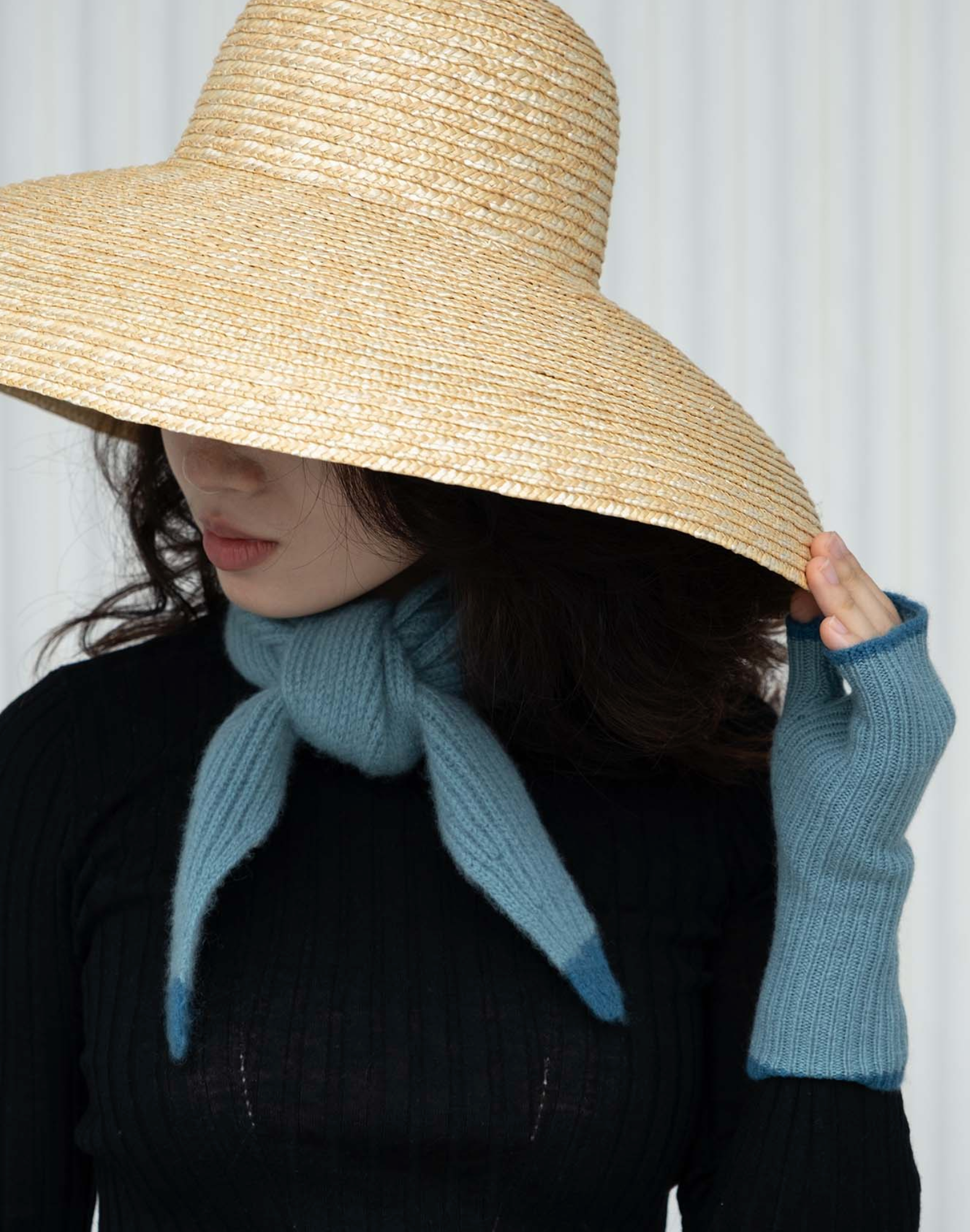 Dorothy Cashmere Neck Scarf-Scarves and Wraps-Oats & Rice-OS-Blue-Mercantile Portland