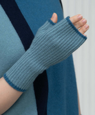 Dorothy Cashmere Ribbed Fingerless Gloves-Gloves-Oats & Rice-Blue-OS-Mercantile Portland