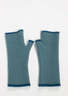 Dorothy Cashmere Ribbed Fingerless Gloves-Gloves-Oats & Rice-Blue-OS-Mercantile Portland