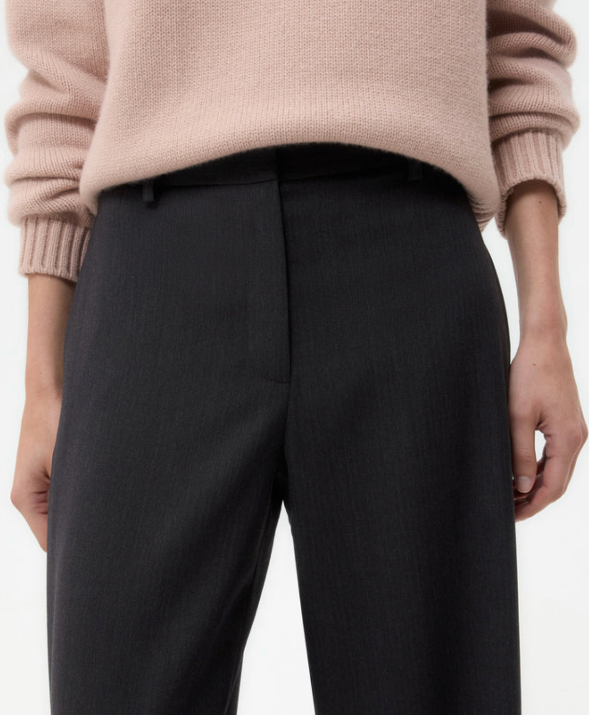 Downing Pant in Micro Herringbone-Pants-TWP-Charcoal-2-Mercantile Portland