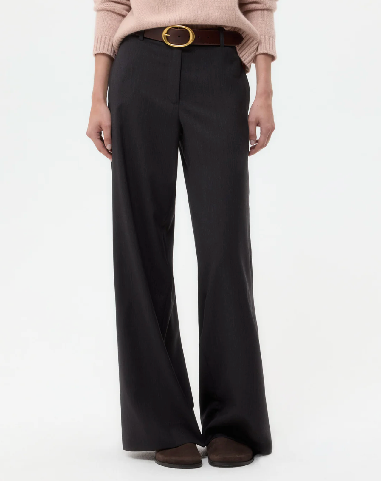 Downing Pant in Micro Herringbone-Pants-TWP-Charcoal-2-Mercantile Portland