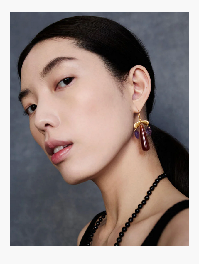 Dragonfly Chandelier Earrings-Jewelry-Chan Luu-Red Agate-OS-Mercantile Portland