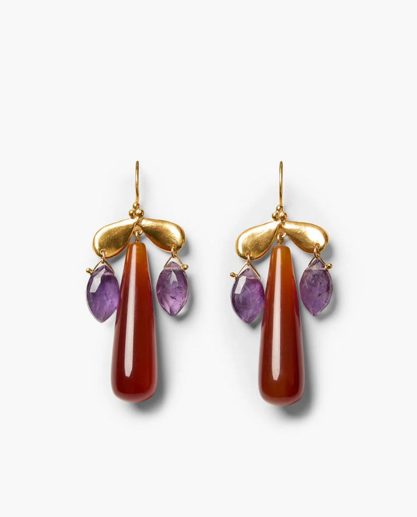 Dragonfly Chandelier Earrings-Jewelry-Chan Luu-Red Agate-OS-Mercantile Portland