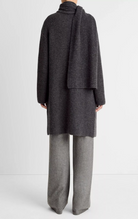 Draped Scarf Wool Blend Car Coat-Outerwear-Vince-Dark Heather Grey-XXS-Mercantile Portland