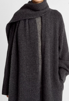 Draped Scarf Wool Blend Car Coat-Outerwear-Vince-Dark Heather Grey-XXS-Mercantile Portland