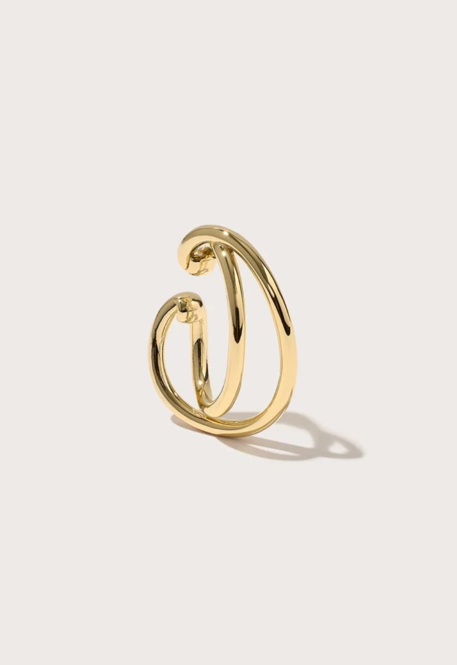 Dual Curve Ear Cuff-Jewelry-Otiumberg-Yellow Gold-OS-Mercantile Portland
