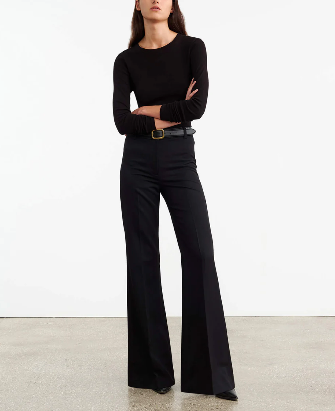 Emelie Long Sleeve Tee-T-Shirts-Nili Lotan-Black-XS-Mercantile Portland