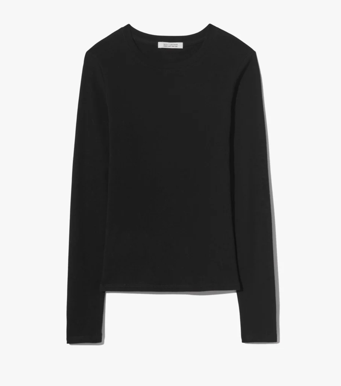 Emelie Long Sleeve Tee-T-Shirts-Nili Lotan-Black-XS-Mercantile Portland