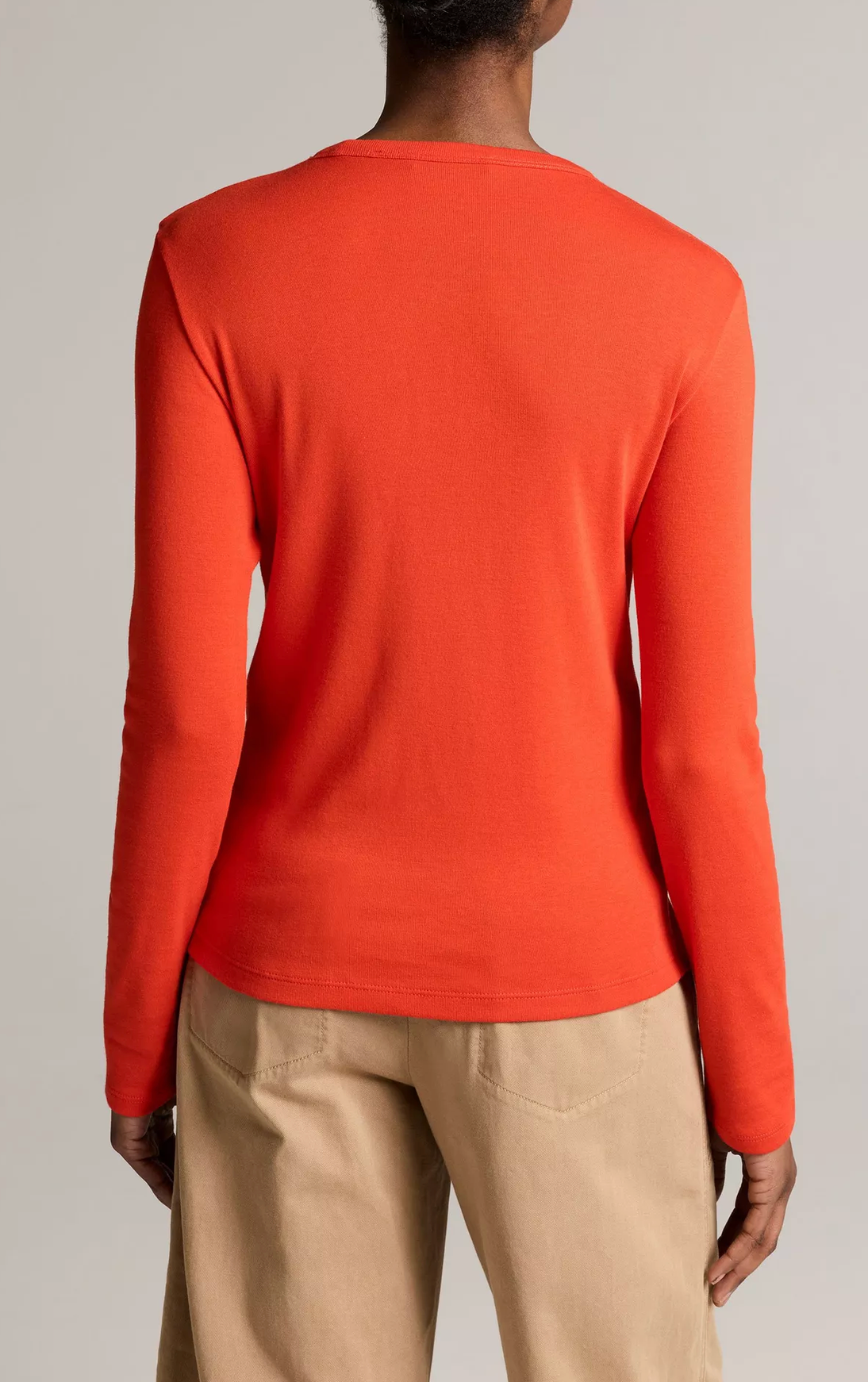 Essential Pima Cotton-Blend Long-Sleeve T-Shirt-T-Shirts-Vince-Crimson-XS-Mercantile Portland