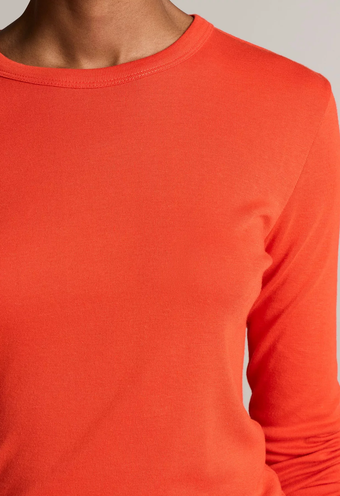 Essential Pima Cotton-Blend Long-Sleeve T-Shirt-T-Shirts-Vince-Crimson-XS-Mercantile Portland