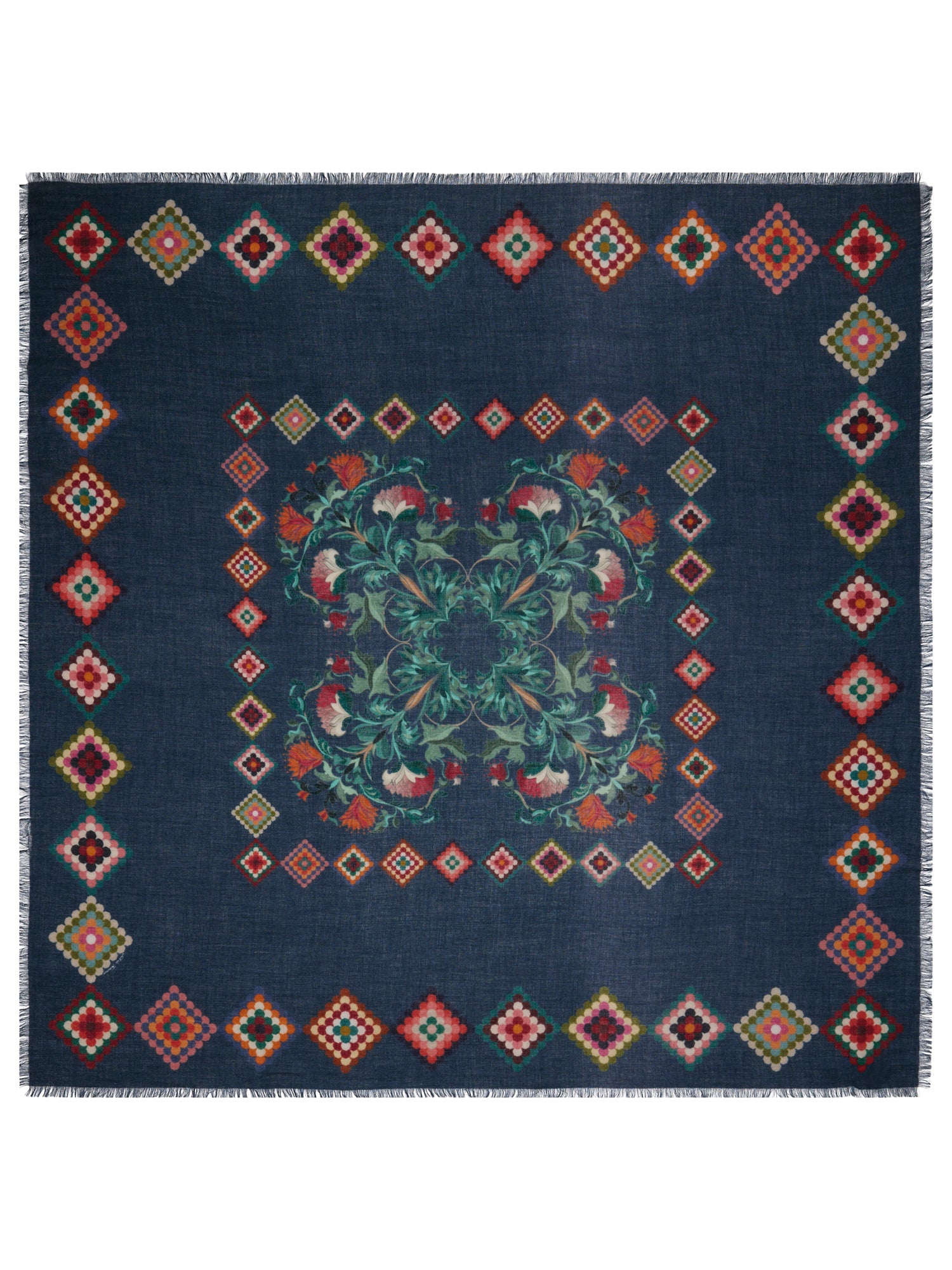 Euclide Scarf-Scarves and Wraps-Franco Ferrari-Teal Multi-OS-Mercantile Portland