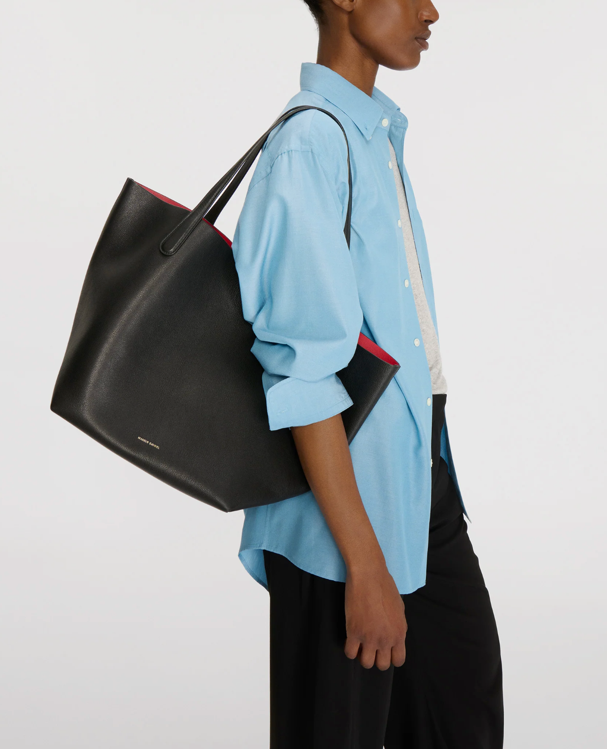 Everyday Soft Tote-Handbags-Mansur Gavriel-Black/Flamma-OS-Mercantile Portland