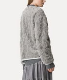 Faux Fur Jacket With Embroidered Toggle Fastenings-Clothing-Forte Forte-00-Pearl-Mercantile Portland