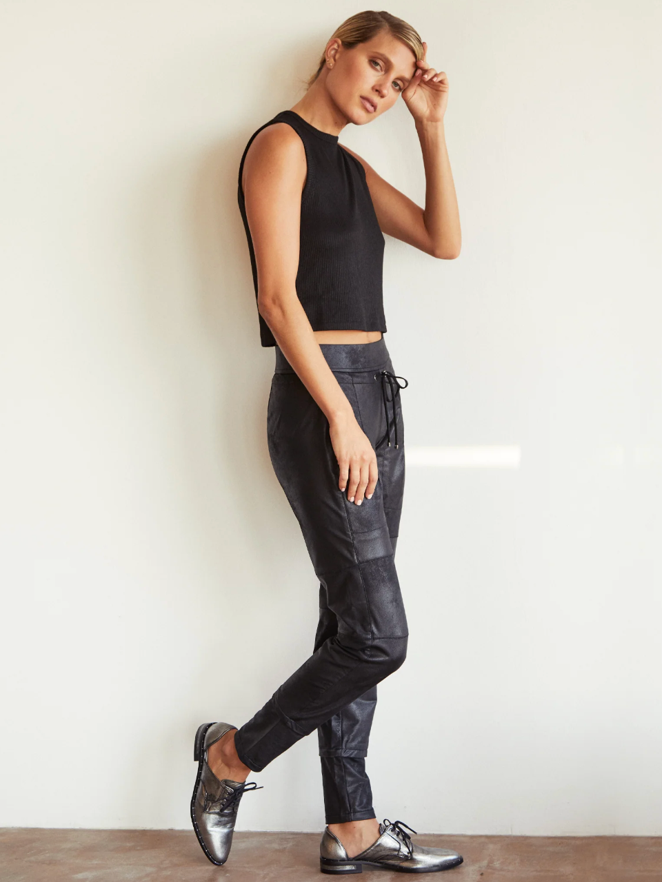 Faux Leather Candy Pant-Pants-Raffaello Rossi-Black-32-Mercantile Portland