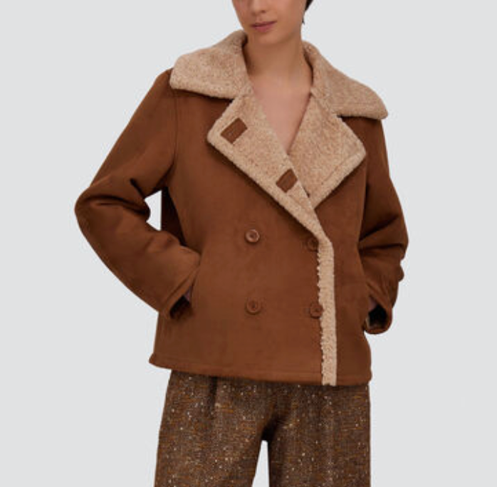 Faux Shearling Jacket-Outerwear-Herno-Brown-36-Mercantile Portland