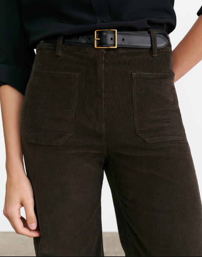 Florence Corduroy Pant-Pants-Nili Lotan-Chocolate Brown-00-Mercantile Portland