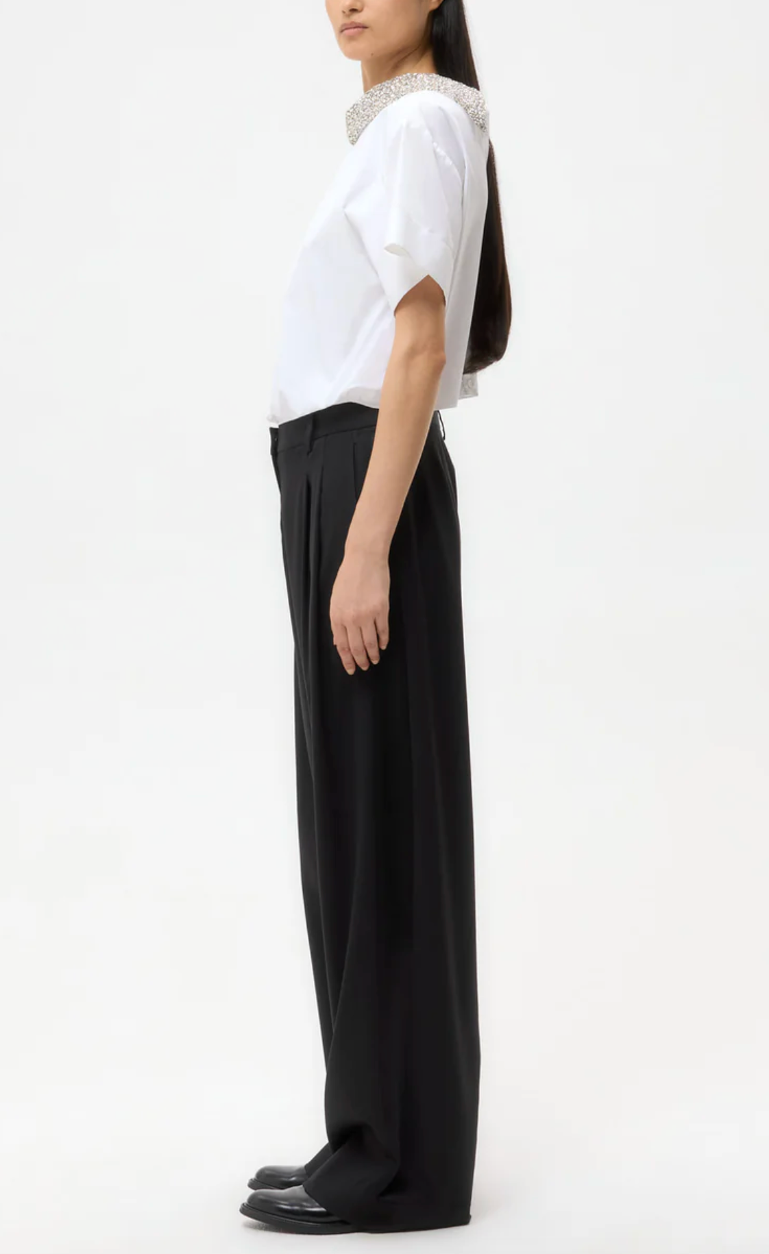 Forever and Always Reversible Shirt in White-Shirts-TWP-White-P-Mercantile Portland