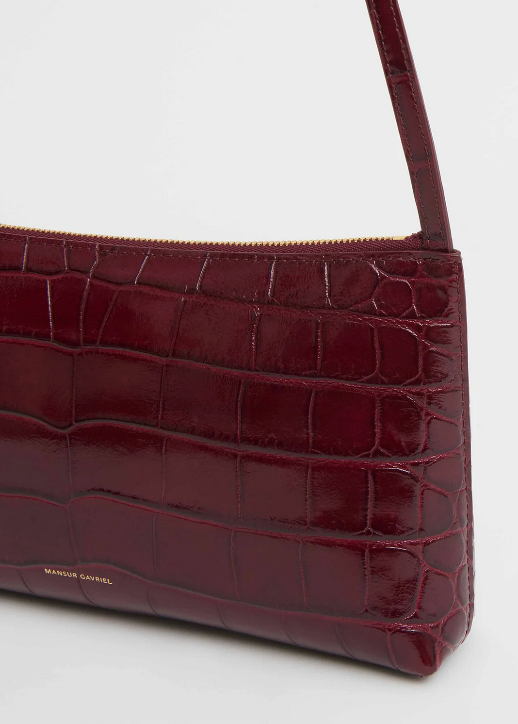 Gaia Shoulder Bag in Oxblood-Handbags-Mansur Gavriel-Oxblood Croc-OS-Mercantile Portland