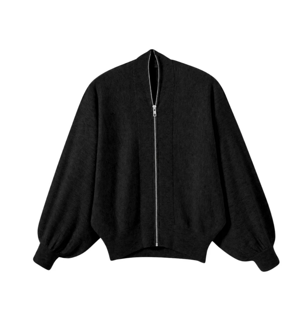 Gayle Full-Zip Cardigan in Black Cashmere-Sweaters-27 Miles-Black-XS-Mercantile Portland