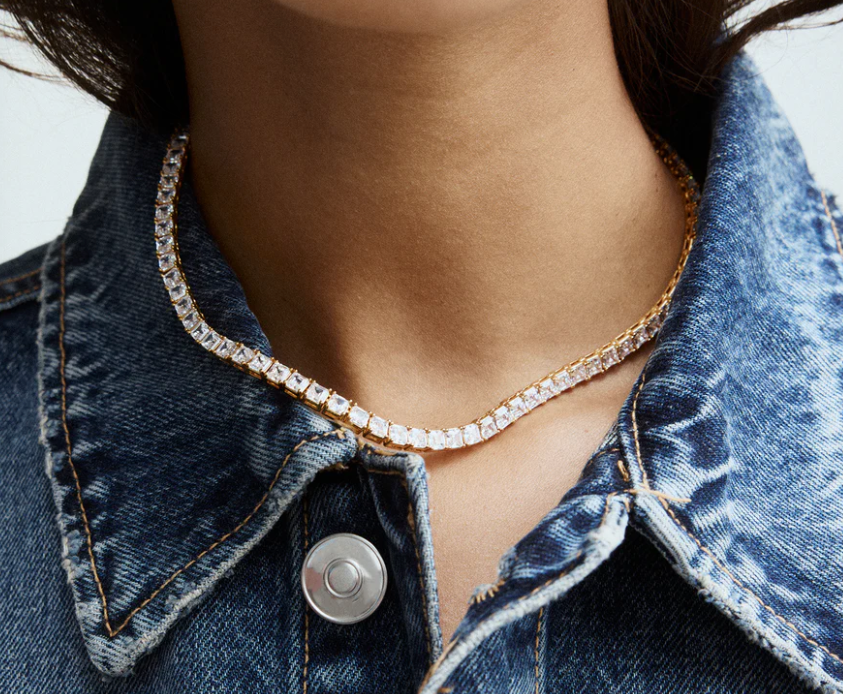 Gia Tennis Necklace-Jewelry-Roxanne Assoulin-Gold-OS-Mercantile Portland