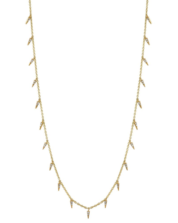 Gold & Diamond Fringe Drop Necklace-Jewelry-Sydney Evan-Yellow Gold-OS-Mercantile Portland