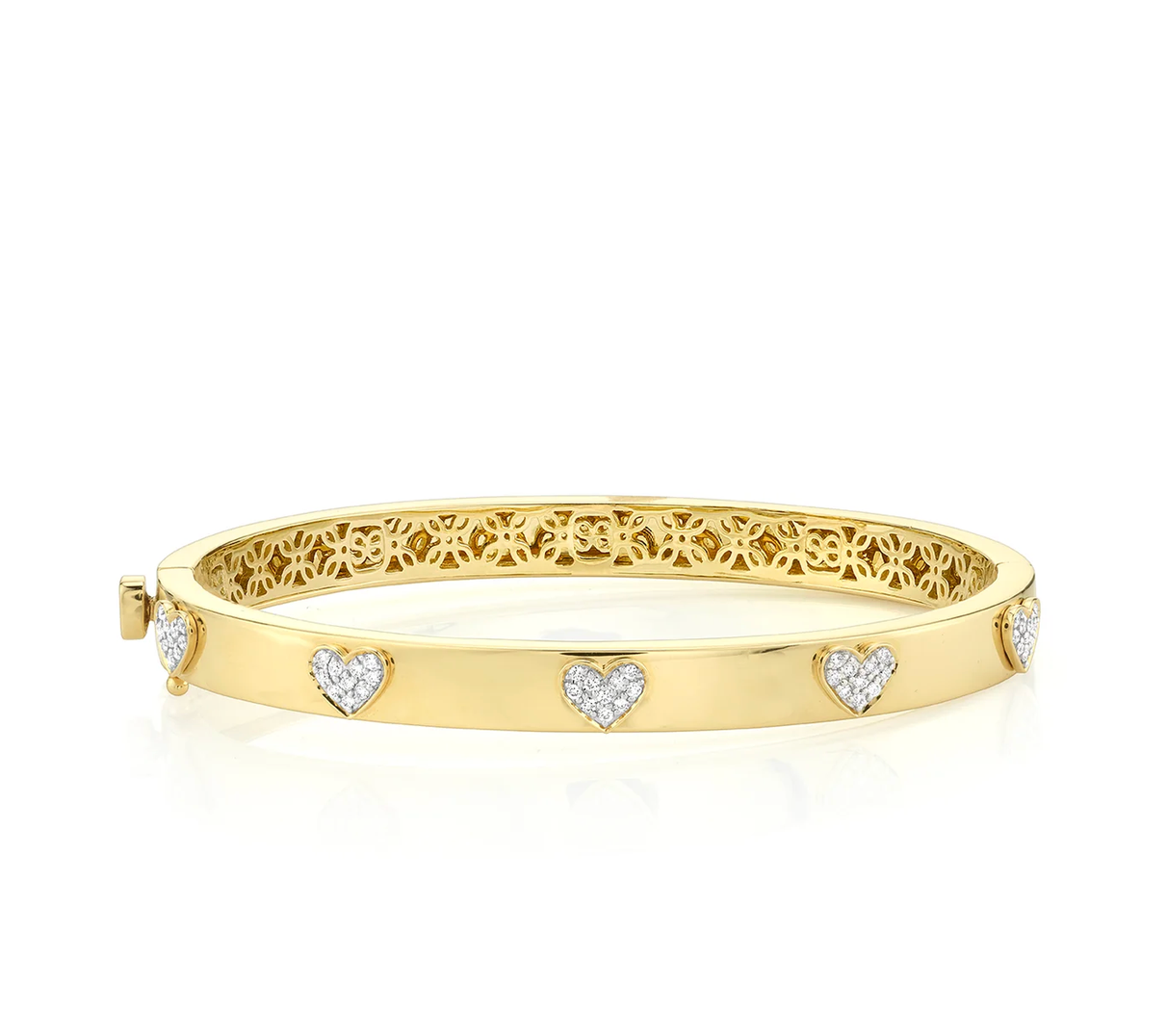Gold & Diamond Heart Bangle-Jewelry-Sydney Evan-Yellow Gold-OS-Mercantile Portland