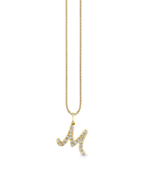 Gold & Diamond Initial-M Necklace-Jewelry-Sydney Evan-Yellow Gold-OS-Mercantile Portland