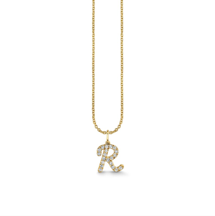 Gold & Diamond Initial-R Necklace-Jewelry-Sydney Evan-Yellow Gold-OS-Mercantile Portland