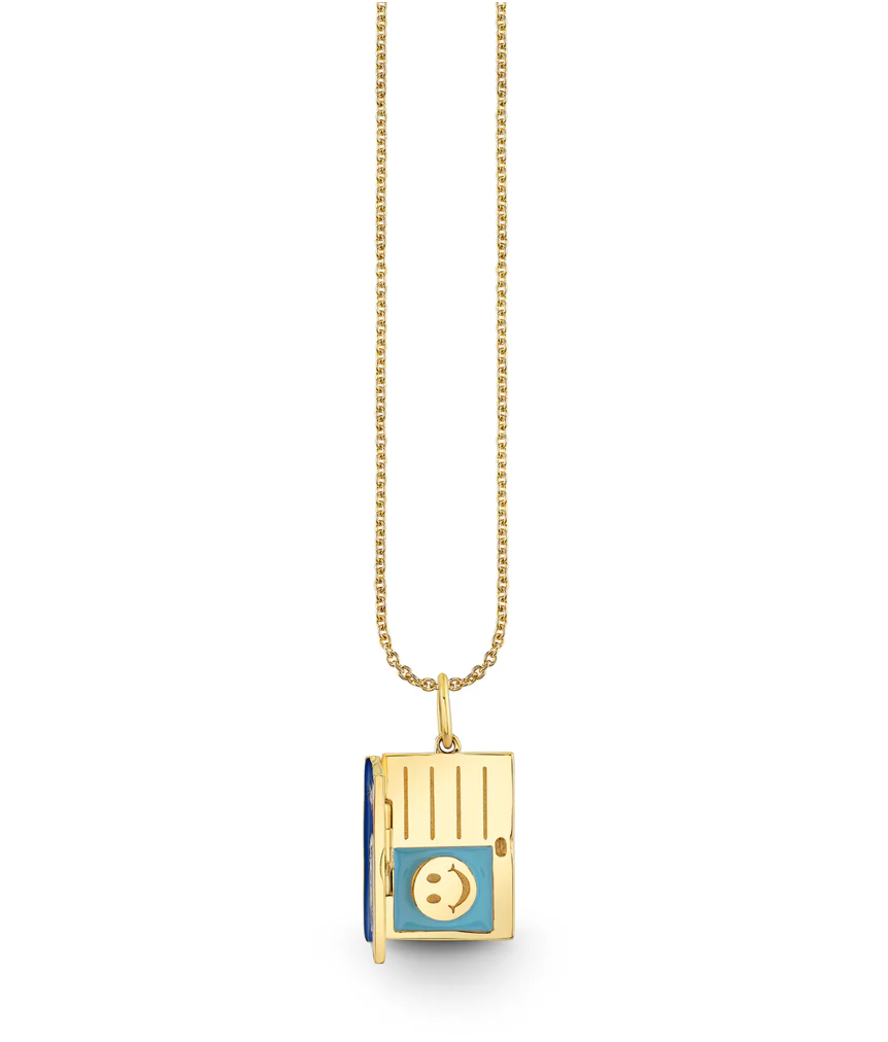 Gold & Enamel Passport Charm Necklace-Jewelry-Sydney Evan-Yellow Gold-OS-Mercantile Portland