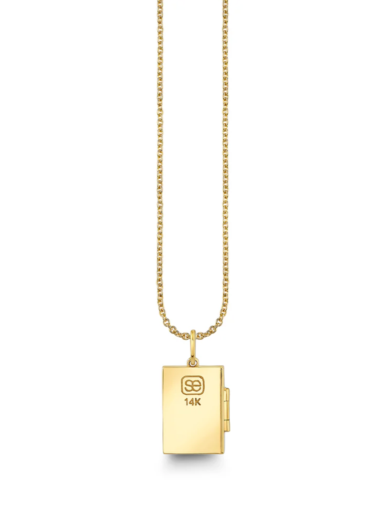 Gold & Enamel Passport Charm Necklace-Jewelry-Sydney Evan-Yellow Gold-OS-Mercantile Portland