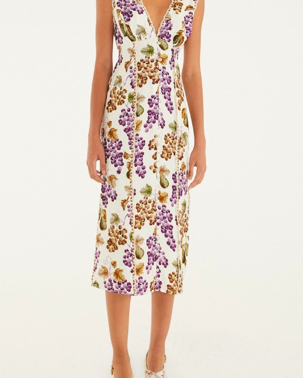 Grape Garden Midi Dress-Dresses-Farm Rio-Cream Grape-XS-Mercantile Portland