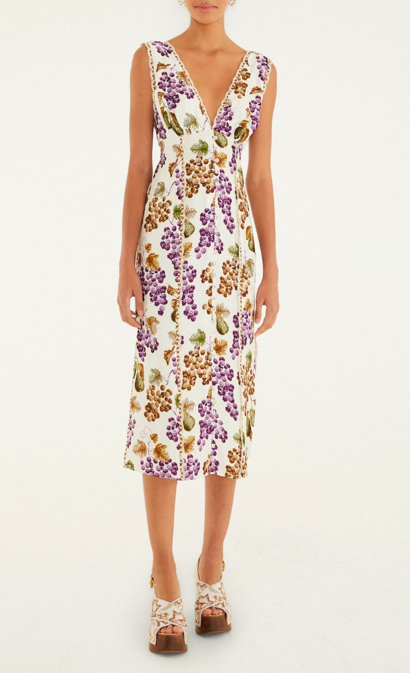 Grape Garden Midi Dress-Dresses-Farm Rio-Cream Grape-XS-Mercantile Portland